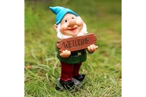 XUBX Gnome de jardin - Figurine décorative d'extérieur ou d'intérieur - Figurine de jardin - Nain de jardin - Statue de jardin - Statues de jardin - Statues de jardin - 19 cm