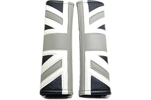 TrOuJIpxz Imbottitura morbida per cintura di sicurezza dell'auto, 2 pezzi, in poliuretano, per Mini Cooper JCW ONE S R61 R60 R55 R56 R57 F54 F55 F56 F57 F60 Clubman Countryman Hardtop Hatchback (Union