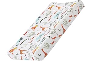 WINMANY Baby Floral Diaper Changing Pad Cover Cradle Mattress Sheets, Changing Table Cover Changing Mat Cover Sheets 32''X 16'' (Cover Only, Pad Not Included) (Dinosaur Forest)
