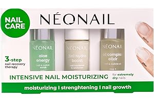 ‎NÉONAIL NEONAIL Intensive Nail Moisturizing Zestaw pielęgnacyjny Moisturizing Nail Care Set - Peeling do skórek i paznokci - Odżywka do paznokci - Eliksir do skórek i paznokci - Terapia nawilżająca