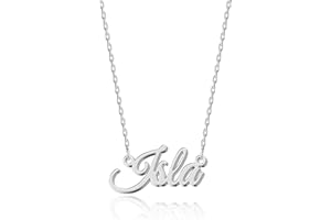 UMAGICBOX Exquisite Personalized Name Necklace|Choose from 14 Font Styles|Customizable 18K Gold Plated Stainless Steel & Sterling Silver Pendant|Unique Gift for Her