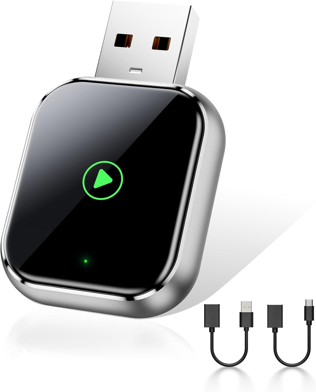 QINOJA CarPlay Wireless for Apple iPhone - Car Stereo Multimedia Dongle For Wired CarPlay, USB-A & USB-C, Auto Connect, Low Latency 5GHz WiFi, OTA Upgrade