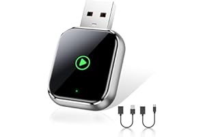 QINOJA CarPlay Wireless for Apple iPhone - Car Stereo Multimedia Dongle For Wired CarPlay, USB-A & USB-C, Auto Connect, Low Latency 5GHz WiFi, OTA Upgrade