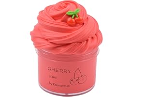 Keemanman Red Cherry Butter Slime, DIY Slime Supplies Kit for Girls and Boys, Stress Relief Toy Scented Slime Toy for Kids Education, Party Favor, Gift and Birthday(7oz)