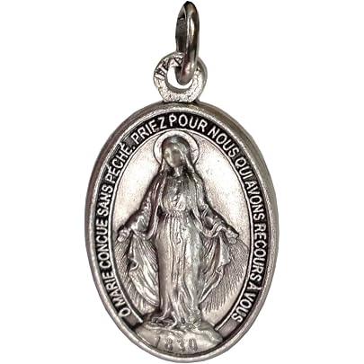 Medaglia Vergine di Lourdes in Argento Sterling Copertina Oro 18kt, Argento, Nessuna pietra preziosa