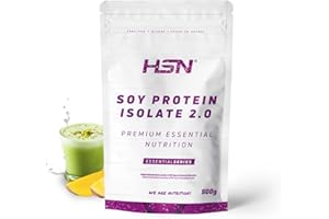 Proteine isolate di soia HSN | Sapore Mango Tè Matcha 500 gr = 17 Prese per confezione | 100% Vegan | Sono Protein Isolate | No-GMO, Senza glutine