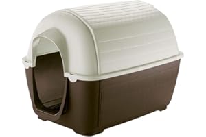 Ferplast Cuccia da Esterno per Cani Kenny 05 Casetta per Cani in Resina Termoplastica Resistente Urti e Raggi UV, Sistema di Drenaggio, Griglia per L'Aerazione, Smontabile, 70 X 100,6 X 70,5 cm