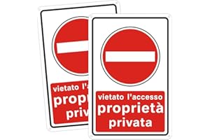 AYIFAN 2pz Cartello Proprietà Privata Divieto di Accesso Metallo 20x30cm, Cartelli vietato l'accesso Alluminio Targa Riflettente, Impermeabile e Resistente ai Raggi UV