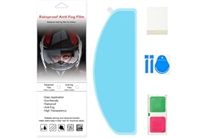 CAYBATS Filtre Anti Buée Casque Moto, Film Anti-Buée Universel pour Casque de Moto, Insert de Lentille Visière Transparente, Lentille de Casque de Moto, Protection Contre la Pluie et la Buée, 24.5 x 8.7 cm