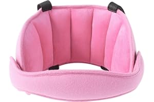 FADCAER Head Support Band Baby Car Slumber Headrest Toddler Sleep Neck Pillow for Kids Child Auto Safety Seat (Pink)