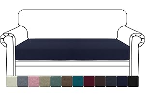 YSTELLAA Copriseduta Divano Elasticizzato, Copricuscino Divano Universale, Fodera Cuscino Seduta Antiscivolo, Lavabile, Super Morbido, 2 Posti, Blu Scuro
