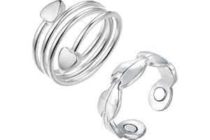 MagEnergy 2PCS Copper Ring for Women,Pure Copper Magnetic Rings,Adjustable Thumb Fingers Ring with Jewelry Gift Box