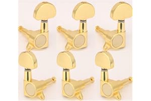 Musiclily Mécaniques 3×3 scellées bouton semi-cercle pour guitare électrique, Doré (Lot de 6)