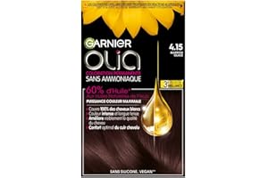 Garnier Coloration Permanente - Sans Ammoniaque - Aux Huiles Naturelles de Fleurs - Marron Glacé (4.15) - Olia