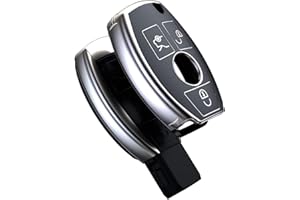 OATSBASF Etui na kluczyki samochodowe do Mercedesa Benz, etui na kluczyki do Mercedesa Benz W204 W211, 2-3 klawisze bezkluczykowe A B C E Class (Y-czarne)