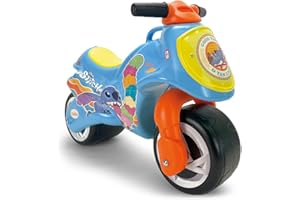 Moto Porteur Enfant 18 Mois 2 Ans 3 Ans sans Pédales - Trotteur Bébé Neox Stitch - Stable + Ergonomique - Pousse-Pousse Bébé 2 Ans Roues Larges + Transport Facile + Couleur Bleu| INJUSA