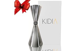 Kidia Jigger Professionale Cocktail in Acciaio Inox 304 – Misurino da Bar 1oz/2oz con Scale Interne ½–¾–1 oz e 1¼–1½–2 oz – Dosatore Cocktail Premium per Bartender