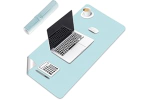 VEITEIBE Tapis de Bureau,Tapis de Bureau Antidérapant 60X30CM,Tapis de Bureau pour Ordinateur Portable, Tapis de Bureau Ultra Mince Antidérapant,Convient pour Bureau à Domicile Bureau, Double Face, Bleu