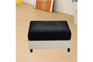 ILiemao Bezug Hocker Quadratisch/Rechteckig 30x40/60x70/100x120 cm Hocker überzug Schonbezug Bezug für Fußhocker Stretch Ottomane Abdeckung Hockerabdeckung(G12,50-68 cm/20-27 in)