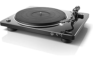 Denon DP-450USB Platine Hi-FI USB avec Pré-Amplificateur Phono, Entraînement par Courroie, Enregistrement MP3/WAV - Noir