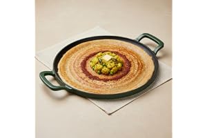 Ember Cookware Pre-Seasoned Cast Iron Tawa for Dosa 30 cm Non Stick Induction Cookware 10 Year Warranty Cast Iron Tawa for Roti & Dosa Non Stick Dosa Tawa Heavy Duty Cookware Green