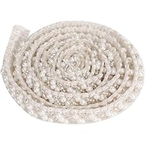 Nastro Di Perle Vestiti Fatti A Mano Faite Accessori Per Cucire Ricamati Decorazione Per Cucire Con Nastro Di Pizzo(Perline Doppie A Otto Tubi Bianche1 , 5 Cm - 6