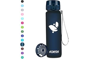 AORIN Botella Agua Deporte -350ml/500ml/750ml/1000ml - Botella Agua Niños Sin BPA，Impermeable y Reutilizable，Apertura con un Solo botón，Aplicar a Sport, Gimnasio, Trekking，Bicicleta