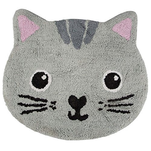 Sass & Belle, tappeto a forma di gatto Nori dei Kawaii Friends, grigio