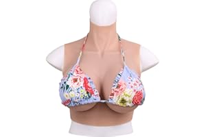 Yuewen Silikon Brustprothesen Touch Soft C-XXL S Cup Realistische Silikon Brust Platte für Transgender Crossdresser Cosplay Dress Up (Elfenbeinweiß, G-Silikonfüller)