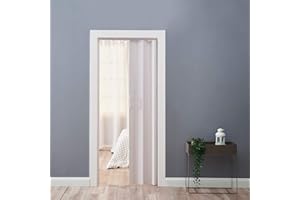 SONGTREE PVC Concertina Accordion Folding Door Plastic Internal Magnetic Doors Sliding Concertina Screen Panel Divider (12mm Thickness, White)