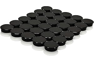 ZDZBLX Strong Fridge Magnets - 30 Pack Mini Cute Round Magnets for Whiteboard, Notice Board, Crafts, Heavy Duty Small Magnets for Adults, Refrigerator Magnet, Office & Kitchen Magnetic Dots (Black)