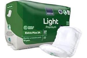ABENA Light Incontinence Pads, Eco-Labelled Women's Incontinence Pads for Adults, Breathable and Comfortable with Fast Absorption and Protection for Women-Extra Plus 3A,10 PK,White