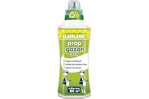 CLAIRLAND Engrais Prop'Gazon 3 en 1, A diluer, Pour 100 m², 1 L, CLAIRGAZ1000