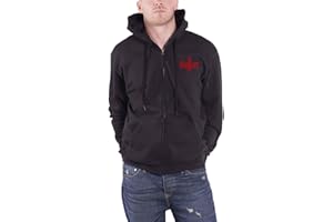 Slipknot Hoodie 9 Point Star Band Logo Official Mens Black Zipped