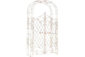 CLP Melissa Rosbåge av järn med grind/dörr, dubbelgrind höjd 150 cm, totalmått: bredd 120 cm, höjd 220 cm, djup 40 cm, färg: