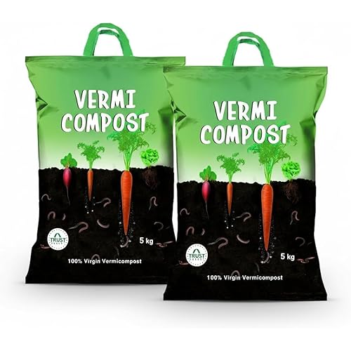 Amazon Brand - Nutrient Rich Organic 10 Kgs Vermicompost Fertilizer Manure for All Plants & Vegetable Garden, Indoor & Outdoor, Home Gardening Export Quality (Vermicompost 10 Kgs)