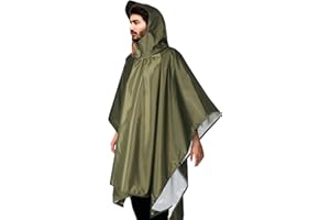 NebulaGlam Poncho Antipioggia Impermeabile, Poncho Impermeabile Riutilizzabile, Poncho per Attività all'aperto, Campeggio, Escursionismo, Pesca, Taglia Unica