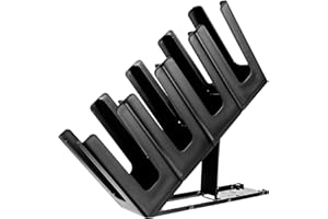 Happyyami Soporte para Vasos de Papel Ajustable 4 Compartimentos de Descanso Vertical Organizador de Tazas para Café Estante Multifuncional de Plástico Negro para Bares y Restaurantes