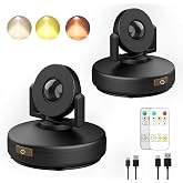 MIOBLUE Projecteur LED sans fil ensemble de 2 pièces, lampe montante rechargeable, alimenté par batterie, lampe photo avec té