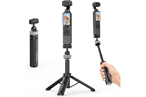 ULANZI MT95 ministativ för DJI Osmo Pocket 3 4 och andra 1/4 tum skruvkameror | 3-i-1 selfiepinne, stativ, utdragbar förlängningspol, lätt fickgrepp för actionkameror