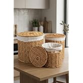 Digithome 3&rsquo;l&uuml; Kapaklı Hasır Patates Soğan Sarımsak Sepeti Sebzelik -9T05 Ş/9