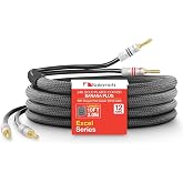 Nakamichi Excel Series 24K Gold Plated Banana Plug with Speaker Wire (10ft) 99.9% Oxygen Free Copper (OFC) Heavy Duty Braided
