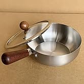 Stainless Steel Pot with Glass Lid & Wooden Handle for ...