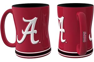 Boelter Brands NCAA Alabama Crimson Tide Unisex 400 ml Sculpted Reliefcoffee Mug Red 14oz