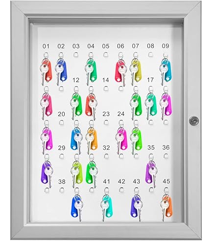 Bacheca Chiavi In Alluminio Per 24 Chiavi - 29x4x37 Cm Con Pannello Plexiglass - Foto 9