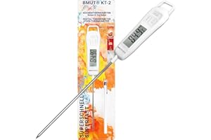 1 termómetro de cocina (digital) – rápido – para comida y bebida (-50 °C a +300 °C) BMUT KT-2 termómetro para asar carne, té, agua, barbacoa
