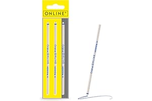 3 pièces recharges de stylo bille multifonction d'Online,Mini- D1, largeur de trait M, compatible avec Lamy, Rotring, Cross etc, recharge standard internationale, indélébile, couleur d' encre bleue