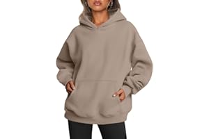 Yunmlep Hoodie Damen Kapuzenpullover Oversize Casual Pullover Sweatshirt Langarm Baumwolle Pulli Herbst Winter Hoody mit Tasche
