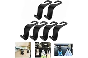 WitBicg Percha Coche, 6 Piezas Car Back Seat Hooks, Reposacabezas Gancho, Apto Para Todos Los Modelos, Conveniente (Negro)