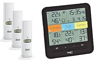 TFA Dostmann 30.3060.01 Klima Home Termometr/higrometr bezprzewodowy, czarny (czarny z bateriami)